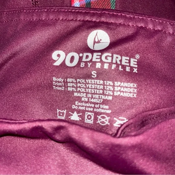 2/$20 🩷 90 Degree by Reflex Women’s Mesh Panel Activewear Leggings SIZE S PURPLE - Picture 7 of 7